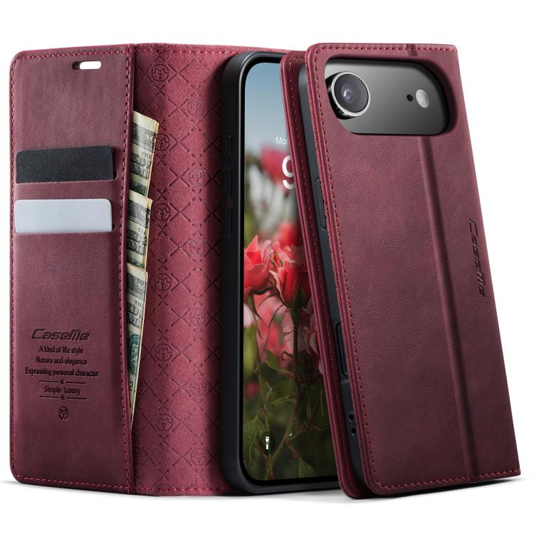 For iPhone Air CaseMe 033 Calf Leather Lining Microfibre RFID Blocking Phone Case(Red) - iPhone Air Cases by CaseMe | Online Shopping UK | buy2fix