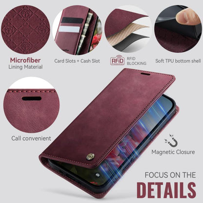 For iPhone Air CaseMe 033 Calf Leather Lining Microfibre RFID Blocking Phone Case(Red) - iPhone Air Cases by CaseMe | Online Shopping UK | buy2fix