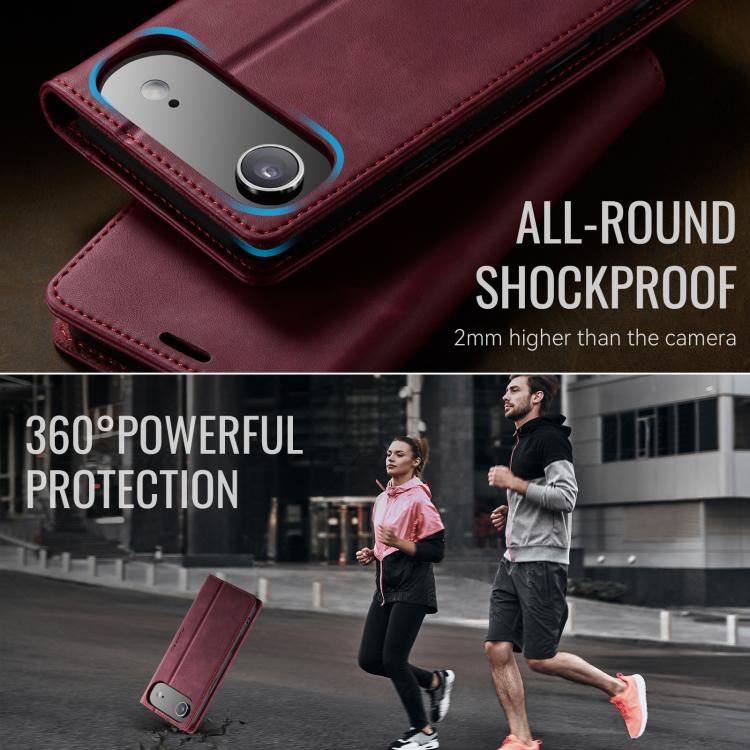 For iPhone Air CaseMe 033 Calf Leather Lining Microfibre RFID Blocking Phone Case(Red) - iPhone Air Cases by CaseMe | Online Shopping UK | buy2fix