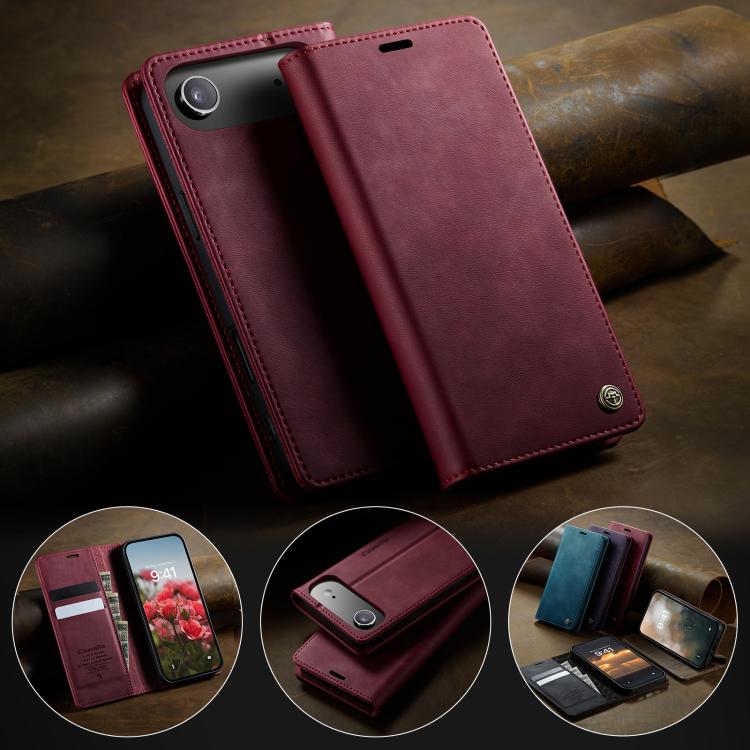 For iPhone Air CaseMe 033 Calf Leather Lining Microfibre RFID Blocking Phone Case(Red) - iPhone Air Cases by CaseMe | Online Shopping UK | buy2fix