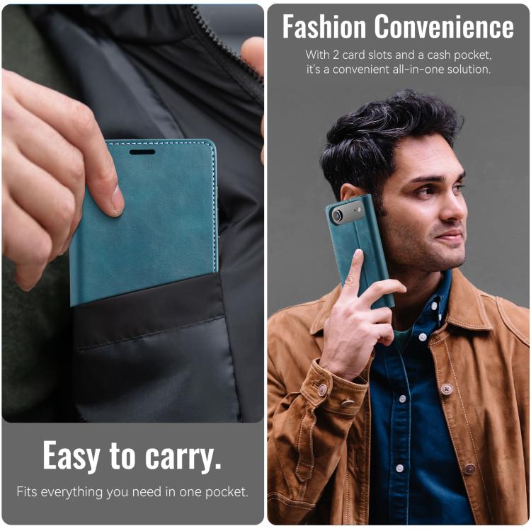 For iPhone Air CaseMe 033 Calf Leather Lining Microfibre RFID Blocking Phone Case(Green) - iPhone Air Cases by CaseMe | Online Shopping UK | buy2fix