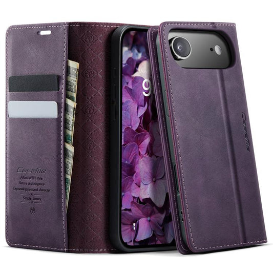 For iPhone Air CaseMe 033 Calf Leather Lining Microfibre RFID Blocking Phone Case(Purple) - iPhone Air Cases by CaseMe | Online Shopping UK | buy2fix