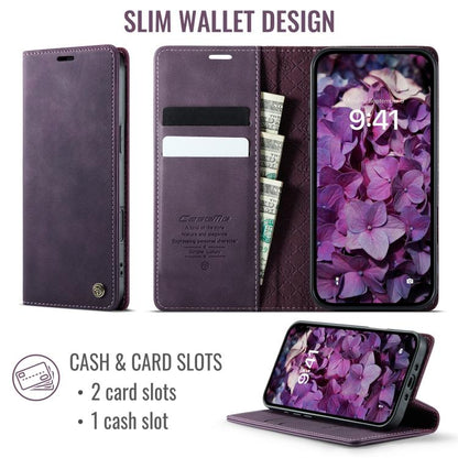 For iPhone Air CaseMe 033 Calf Leather Lining Microfibre RFID Blocking Phone Case(Purple) - iPhone Air Cases by CaseMe | Online Shopping UK | buy2fix