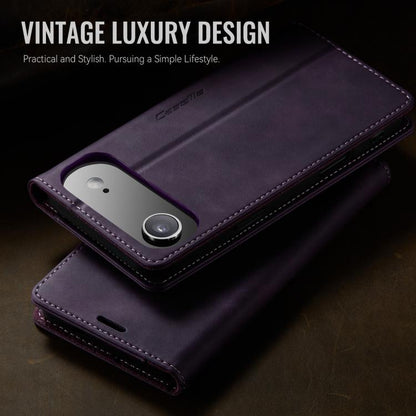 For iPhone Air CaseMe 033 Calf Leather Lining Microfibre RFID Blocking Phone Case(Purple) - iPhone Air Cases by CaseMe | Online Shopping UK | buy2fix