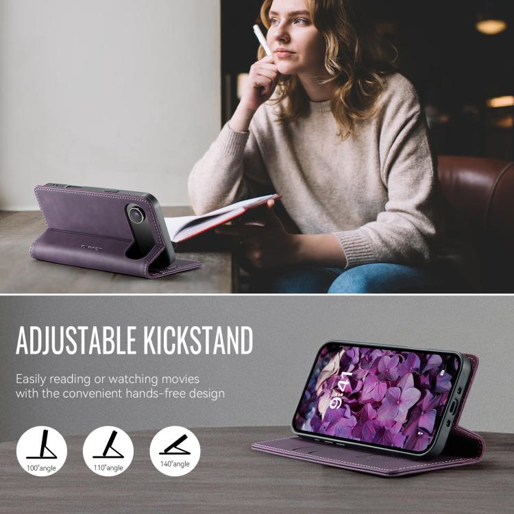 For iPhone Air CaseMe 033 Calf Leather Lining Microfibre RFID Blocking Phone Case(Purple) - iPhone Air Cases by CaseMe | Online Shopping UK | buy2fix