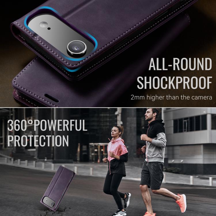 For iPhone Air CaseMe 033 Calf Leather Lining Microfibre RFID Blocking Phone Case(Purple) - iPhone Air Cases by CaseMe | Online Shopping UK | buy2fix