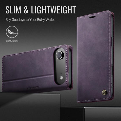 For iPhone Air CaseMe 033 Calf Leather Lining Microfibre RFID Blocking Phone Case(Purple) - iPhone Air Cases by CaseMe | Online Shopping UK | buy2fix