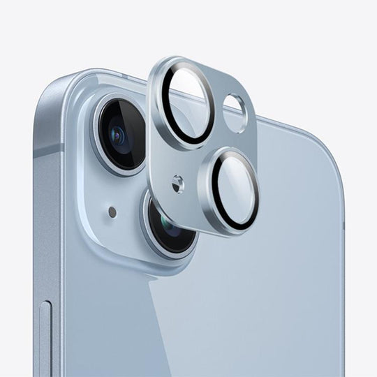For iPhone 14 Plus Kalebol Armor Full-Coverage Metal Lens Ring Protector Film(Blue)
