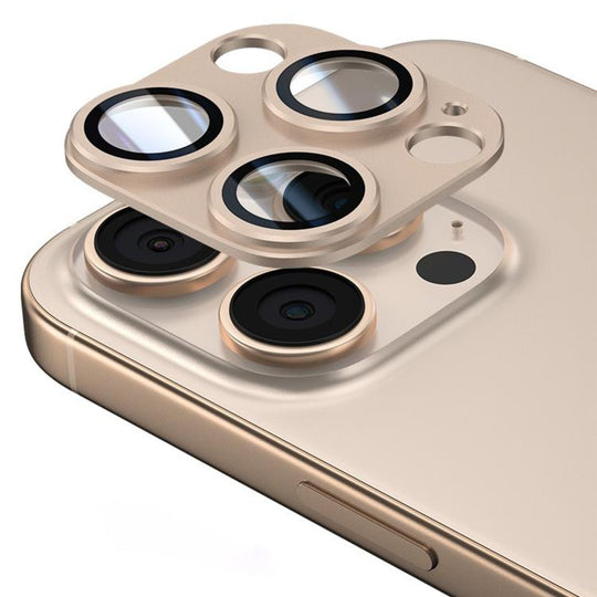 For iPhone 16 Pro Max Kalebol Armor Full-Coverage Metal Lens Ring Protector Film(Desert)