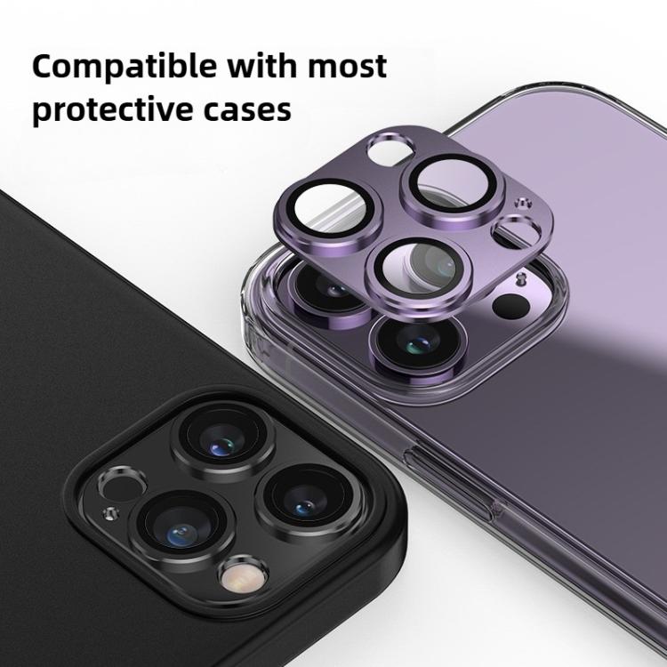 For iPhone 16 Pro Kalebol Armor Full-Coverage Metal Lens Ring Protector Film(Titanium) - iPhone 16 Pro Tempered Glass by Kalebol | Online Shopping UK | buy2fix