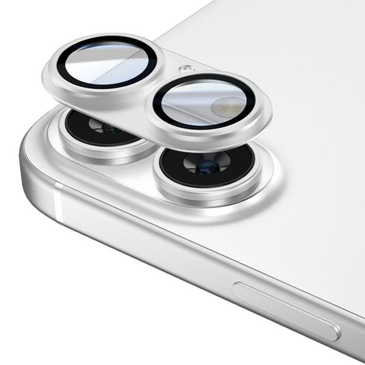 For iPhone 16 Kalebol Armor Full-Coverage Metal Lens Ring Protector Film(Silver) - iPhone 16 Tempered Glass by Kalebol | Online Shopping UK | buy2fix