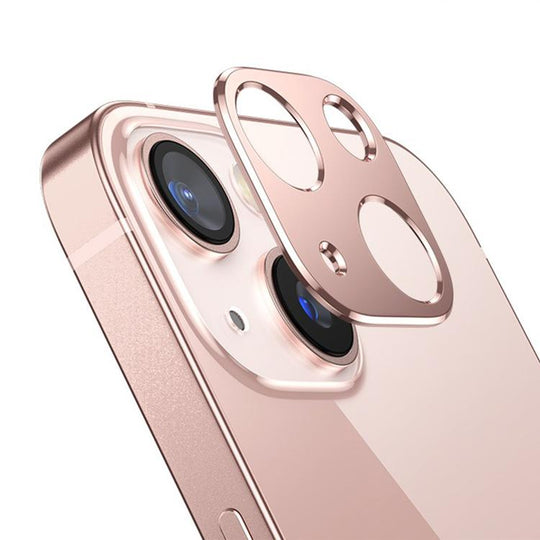 For iPhone 13 mini Kalebol Metal Hollow Lens Protection Ring(Pink)