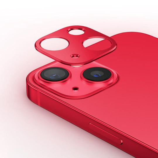For iPhone 14 Plus Kalebol Metal Hollow Lens Protection Ring(Red)
