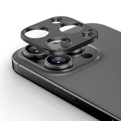 For iPhone 16 Pro Max Kalebol Metal Hollow Lens Protection Ring(Black) - iPhone 16 Pro Max Tempered Glass by Kalebol | Online Shopping UK | buy2fix