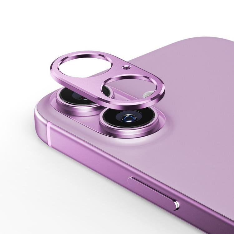 For iPhone 16 Kalebol Metal Hollow Lens Protection Ring(Purple) - iPhone 16 Tempered Glass by Kalebol | Online Shopping UK | buy2fix