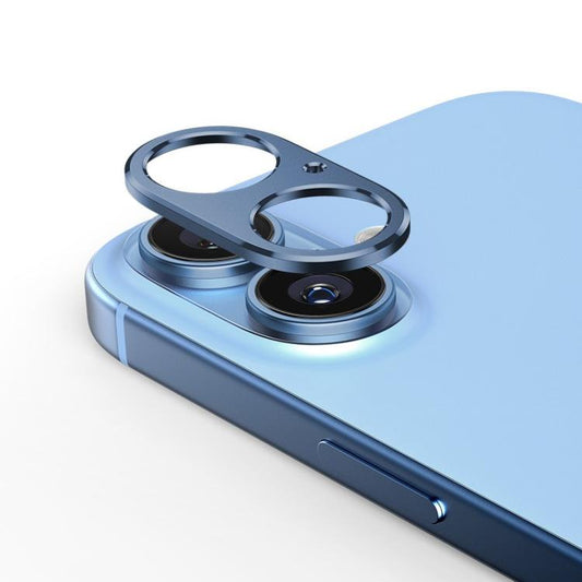 For iPhone 16 Kalebol Metal Hollow Lens Protection Ring(Blue) - iPhone 16 Tempered Glass by Kalebol | Online Shopping UK | buy2fix