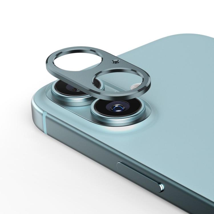 For iPhone 16 Kalebol Metal Hollow Lens Protection Ring(Green) - iPhone 16 Tempered Glass by Kalebol | Online Shopping UK | buy2fix