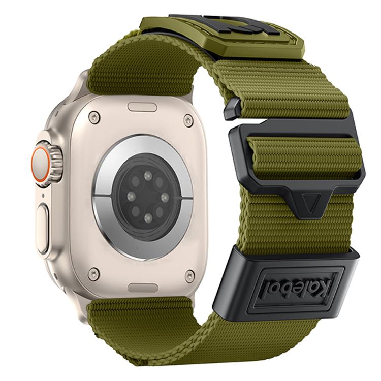 For Apple Watch 46mm / 49mm / 45mm / 44mm Kalebol Braided Nylon Sport Watch Band(Army Green) - Watch Bands by Kalebol | Online Shopping UK | buy2fix