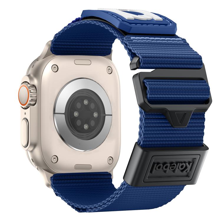 For Apple Watch 46mm / 49mm / 45mm / 44mm Kalebol Braided Nylon Sport Watch Band(Blue) - Watch Bands by Kalebol | Online Shopping UK | buy2fix