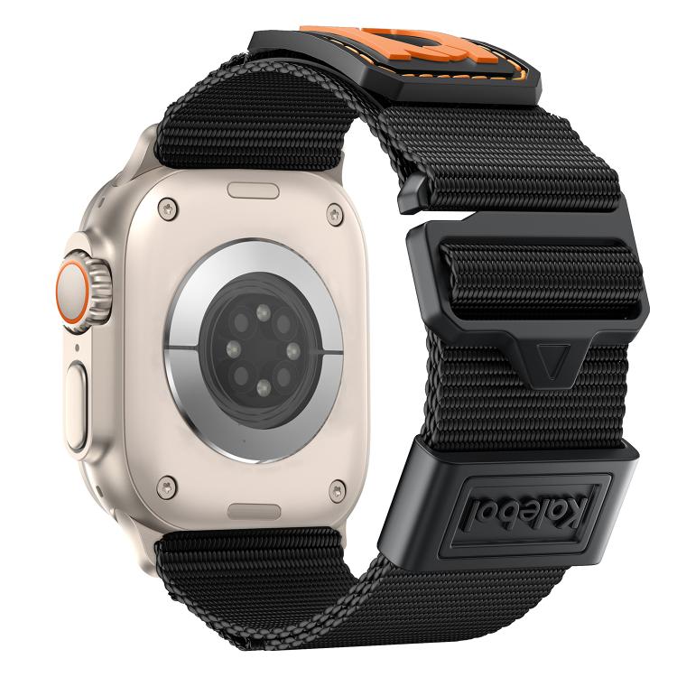 For Apple Watch 42mm / 41mm / 40mm / 38mm Kalebol Braided Nylon Sport Watch Band(Black) - Watch Bands by Kalebol | Online Shopping UK | buy2fix