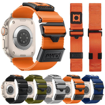 For Apple Watch 46mm / 49mm / 45mm / 44mm Kalebol Braided Nylon Sport Watch Band(Orange) - Watch Bands by Kalebol | Online Shopping UK | buy2fix