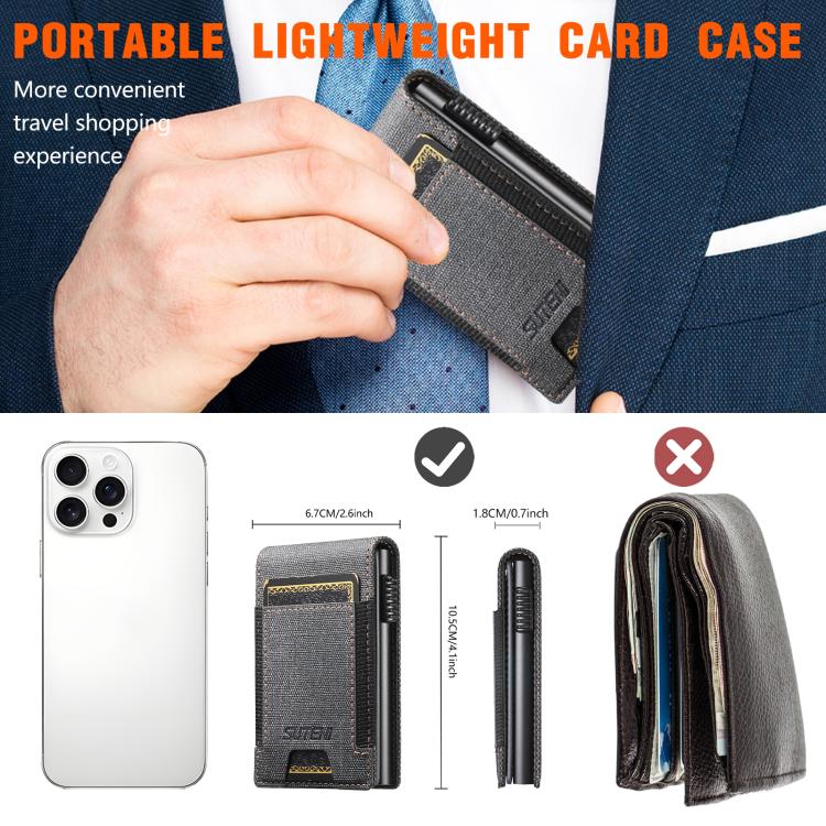 The Suteni denim pattern button automatically pops out the elastic band card box(Black) - Others Accessories by Suteni | Online Shopping UK | buy2fix