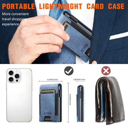 The Suteni denim pattern button automatically pops out the elastic band card box(Blue) - Others Accessories by Suteni | Online Shopping UK | buy2fix