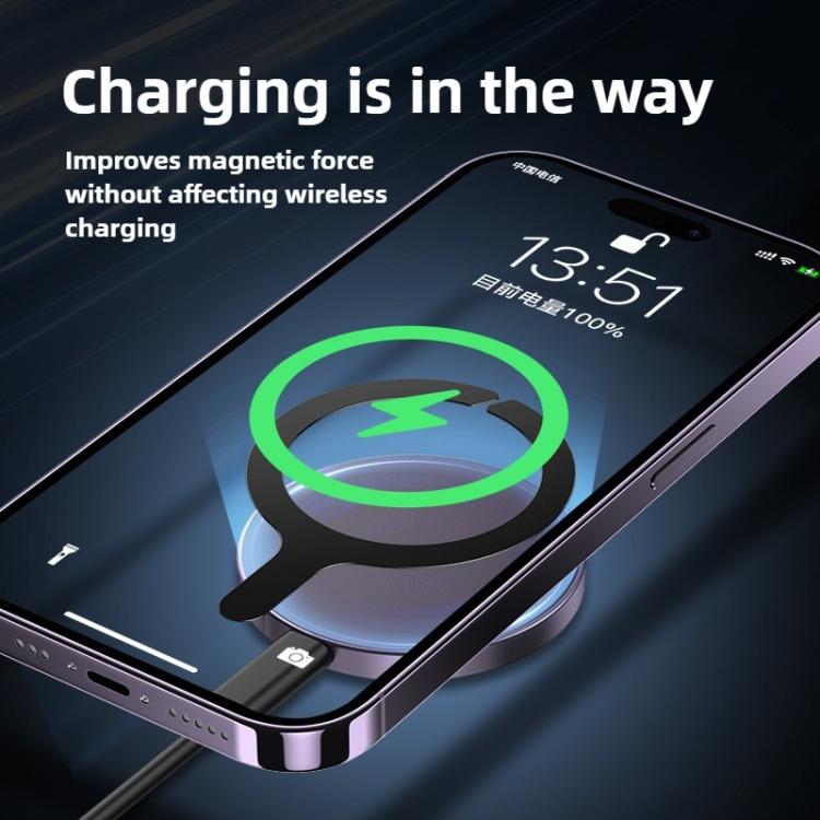Kalebol Wireless Charging Magnetic Suction Ring Iron Sheet Leads Magnet Piece(Black Lower Gap) - Others Accessories by Kalebol | Online Shopping UK | buy2fix
