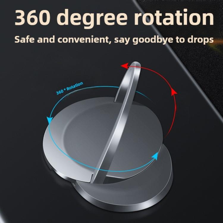 Carabiner Stick-On Metal Cell Magnetic Finger Ring Phone Holder(Silver) - Hand-Sticking Bracket by buy2fix | Online Shopping UK | buy2fix