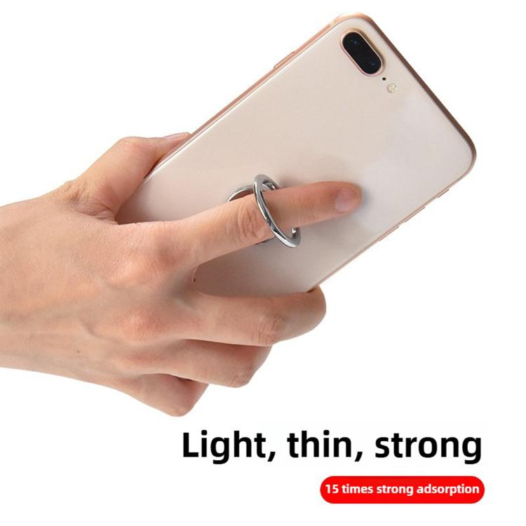 Universal Magnetic Suction Cup Thin Portable Cell Phone Ring Clip(Cool Black) - Ring Holder by buy2fix | Online Shopping UK | buy2fix