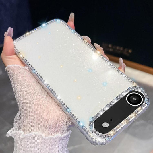 For iPhone Air Rhinestone Glitter TPU 4-corners Anti-fall Phone Case(White) - iPhone Air Cases by buy2fix | Online Shopping UK | buy2fix