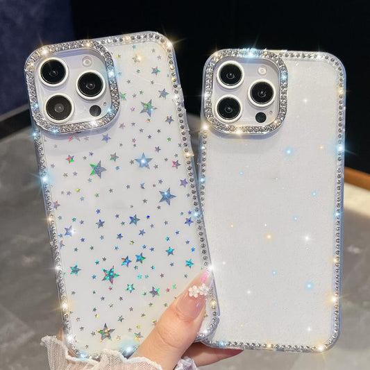 For iPhone Air Rhinestone Glitter TPU 4-corners Anti-fall Phone Case(White) - iPhone Air Cases by buy2fix | Online Shopping UK | buy2fix