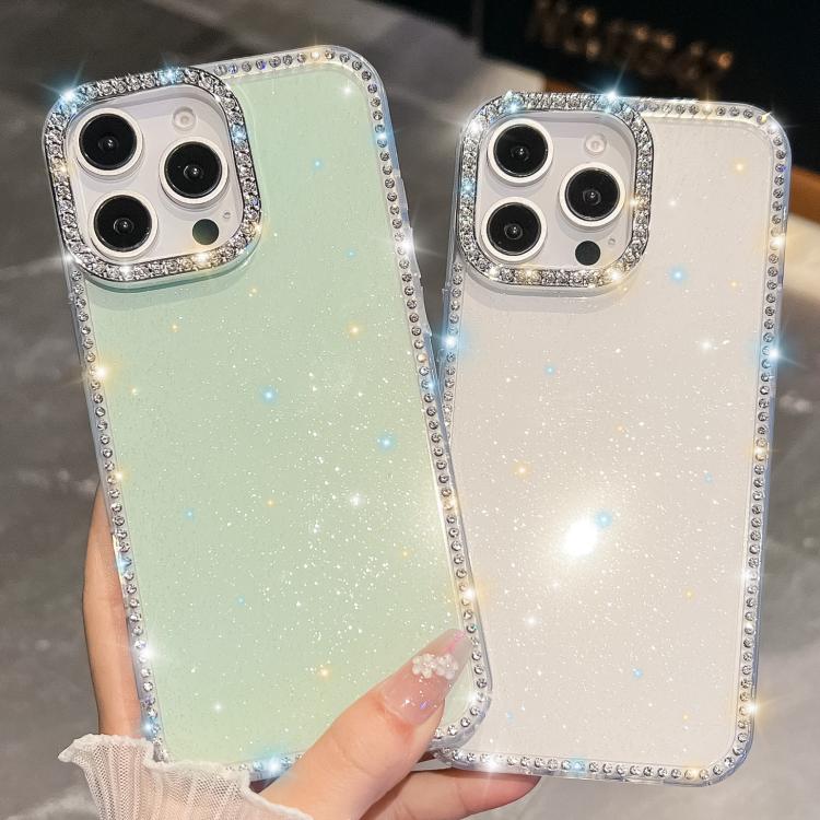 For iPhone Air Rhinestone Glitter TPU 4-corners Anti-fall Phone Case(White) - iPhone Air Cases by buy2fix | Online Shopping UK | buy2fix