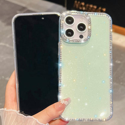 For iPhone Air Rhinestone Glitter TPU 4-corners Anti-fall Phone Case(Light Pink) - iPhone Air Cases by buy2fix | Online Shopping UK | buy2fix
