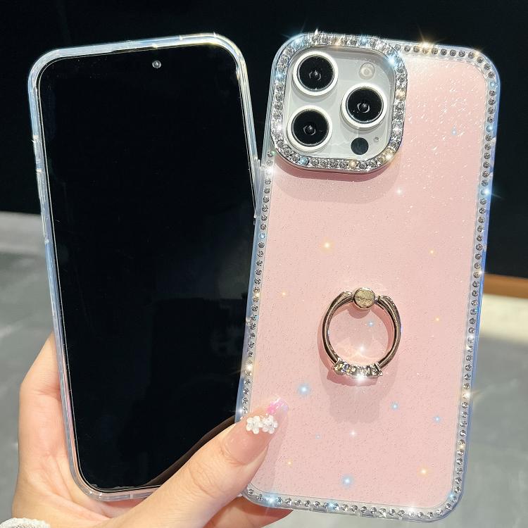 For iPhone Air Rhinestone Glitter TPU Ring Holder Anti-fall Phone Case(Transparent Stars) - iPhone Air Cases by buy2fix | Online Shopping UK | buy2fix