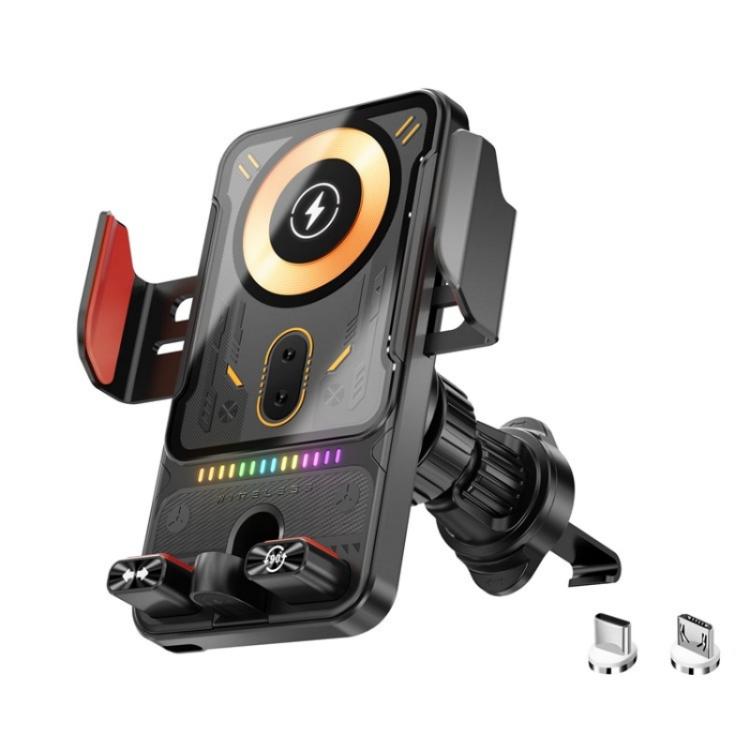 SD19 Wireless Charger 15W Magnetic Fast Charging Car Air Vent Mount Phone Holder(Black) - Wireless Charger Holders by buy2fix | Online Shopping UK | buy2fix