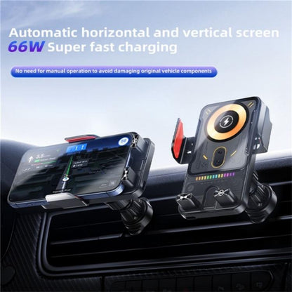 SD19 Wireless Charger 15W Magnetic Fast Charging Car Air Vent Mount Phone Holder(Grey) - Wireless Charger Holders by buy2fix | Online Shopping UK | buy2fix