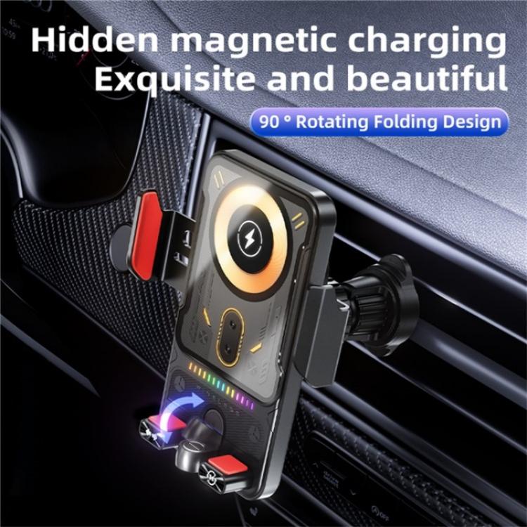SD19 Wireless Charger 15W Magnetic Fast Charging Car Air Vent Mount Phone Holder(Black) - Wireless Charger Holders by buy2fix | Online Shopping UK | buy2fix