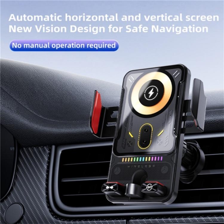 SD19 Wireless Charger 15W Magnetic Fast Charging Car Air Vent Mount Phone Holder(Black) - Wireless Charger Holders by buy2fix | Online Shopping UK | buy2fix