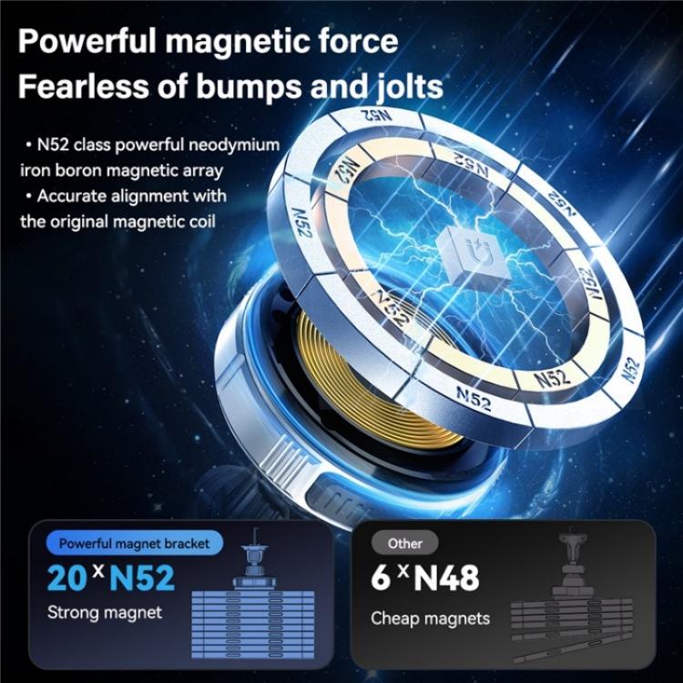 X02 With Retractable Cable 15W Car Air Vent Mount Magnetic Phone Holder Wireless Charger(Black) - Wireless Charger Holders by buy2fix | Online Shopping UK | buy2fix