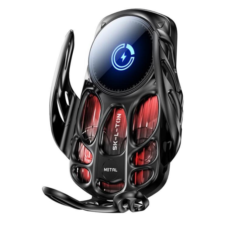 SD02 With Ambient Light 15W Universal Car Phone Holder Mount Wireless Charging Stand(Black) - Wireless Charger Holders by buy2fix | Online Shopping UK | buy2fix