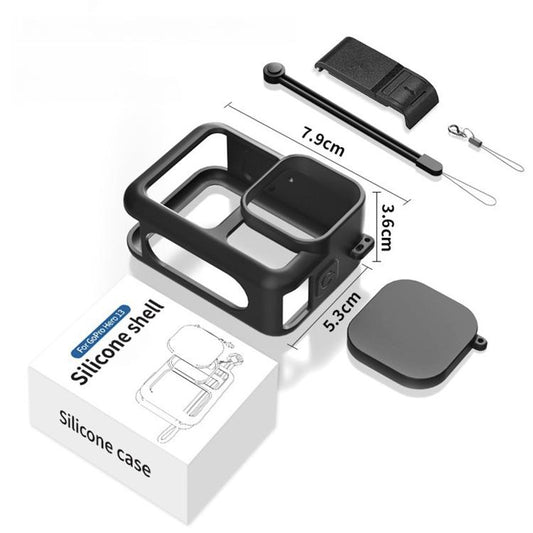 For GoPro HERO13 Black Silicone Protective Case with Wrist Strap & Lens Cover & Side Interface Cover - Silicone Cases by buy2fix | Online Shopping UK | buy2fix