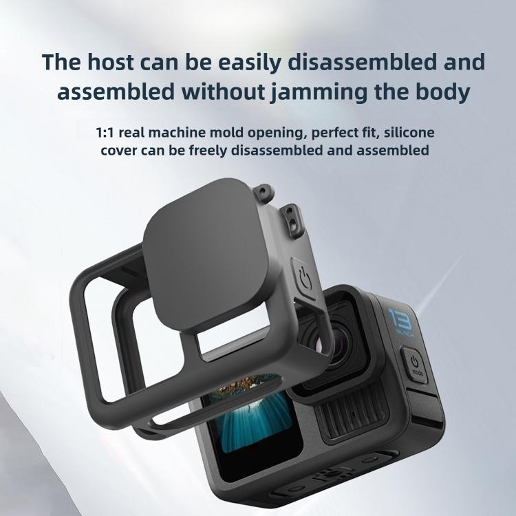 For GoPro HERO13 Black Silicone Protective Case with Wrist Strap & Lens Cover & Side Interface Cover - Silicone Cases by buy2fix | Online Shopping UK | buy2fix