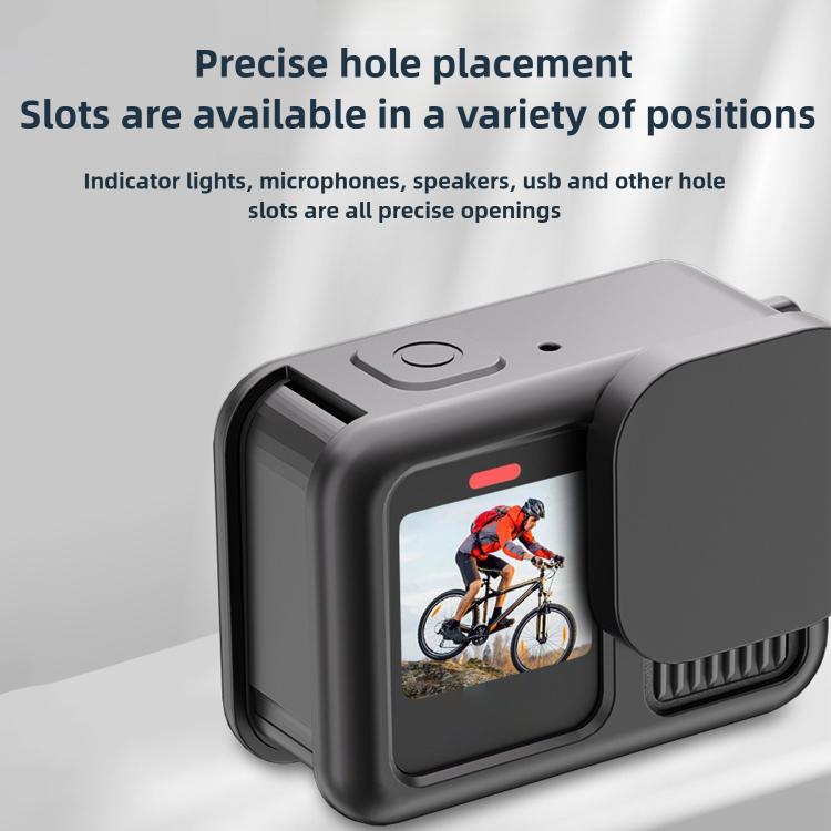 For GoPro HERO13 Black Silicone Protective Case with Wrist Strap & Lens Cover & Side Interface Cover - Silicone Cases by buy2fix | Online Shopping UK | buy2fix