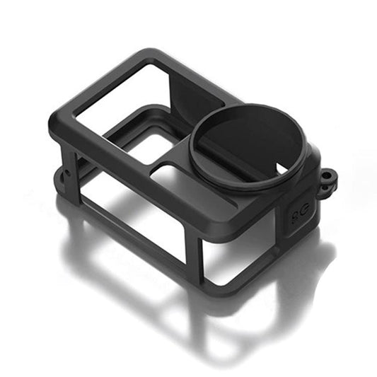 For DJI Action 5 Pro / 4 / 3 Soft Silicone Shockproof Protective Case Cover with Lens Cap(Black) - Case & Bags by buy2fix | Online Shopping UK | buy2fix