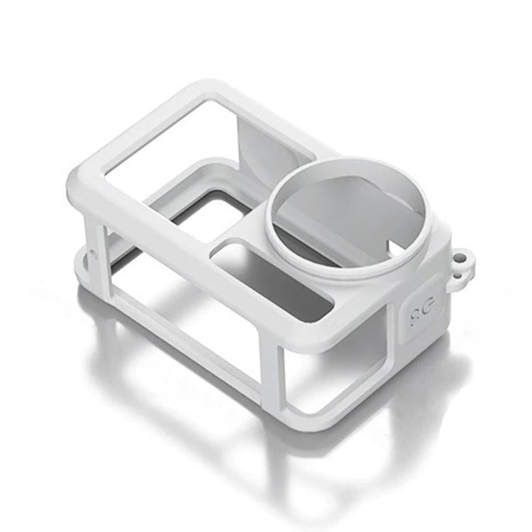 For DJI Action 5 Pro / 4 / 3 Soft Silicone Shockproof Protective Case Cover with Lens Cap(Gray White) - Case & Bags by buy2fix | Online Shopping UK | buy2fix