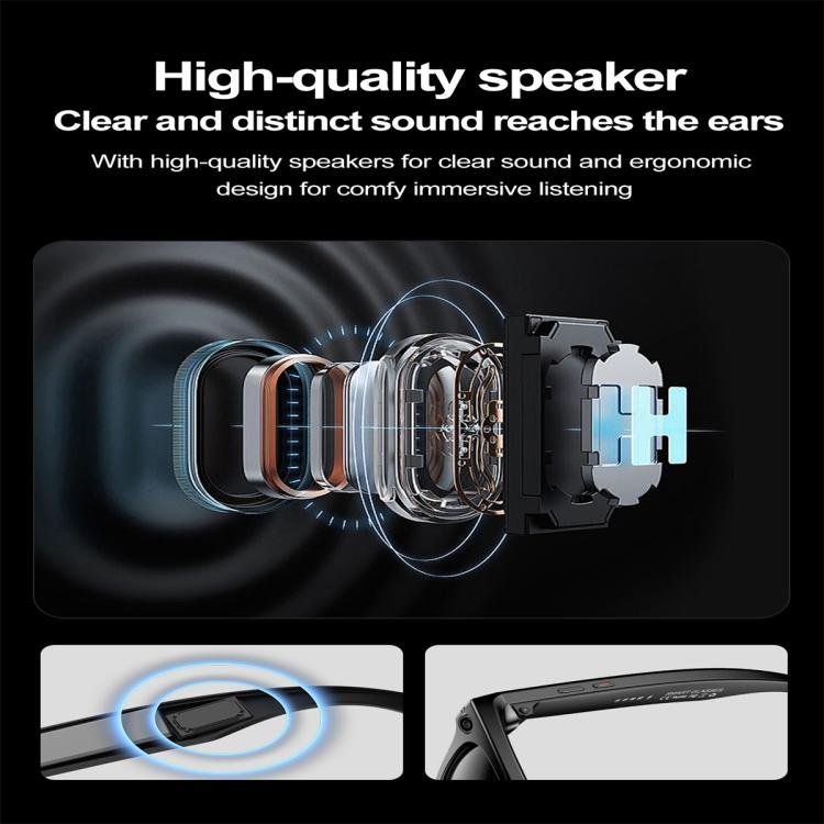 W600 Smart Glasses, Support AI Conversation / AI Photo Recognition / Bluetooth Call(Black) - Smart Glasses by buy2fix | Online Shopping UK | buy2fix