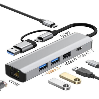 2501 RJ45 Gigabit Network Card Converter USB-C / USB to Ethernet Adapter - HUB with Lan adapter by buy2fix | Online Shopping UK | buy2fix