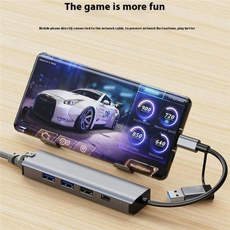 2501 RJ45 Gigabit Network Card Converter USB-C / USB to Ethernet Adapter - HUB with Lan adapter by buy2fix | Online Shopping UK | buy2fix