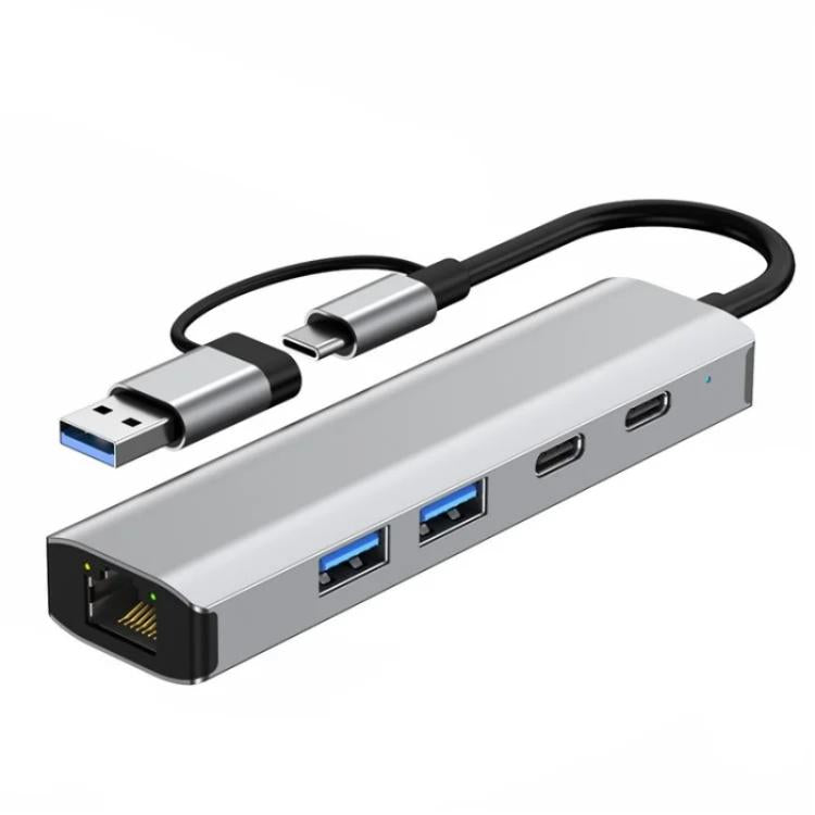 2503 Gigabit RJ45, 2 x USB3.2, USB-C2.0, USB-C3.2, DC5V 6 in 1 Docking Station USB / Type-C Hub - USB HUB by buy2fix | Online Shopping UK | buy2fix